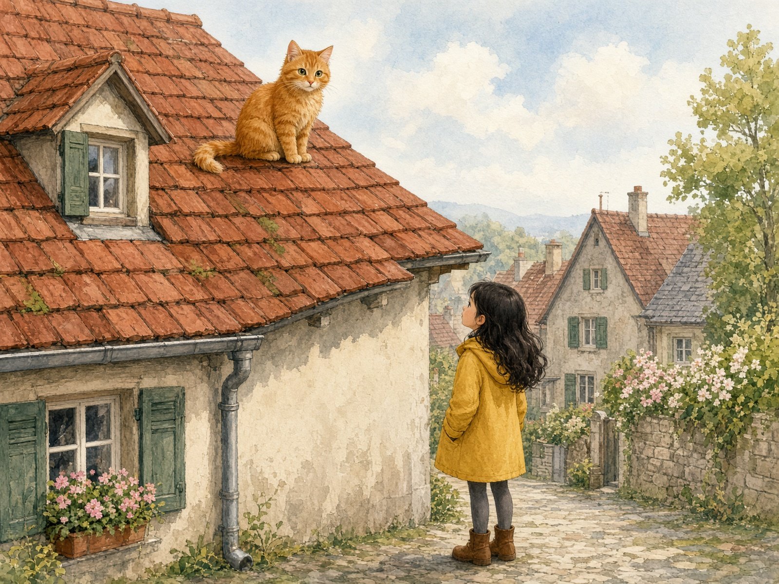Die Katze auf dem Dach – Szene, Deutsch lernen A1 · Für Kinder