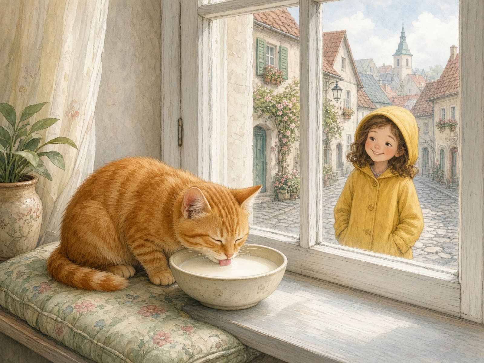Die Katze auf dem Dach – Szene, Deutsch lernen A1 · Für Kinder
