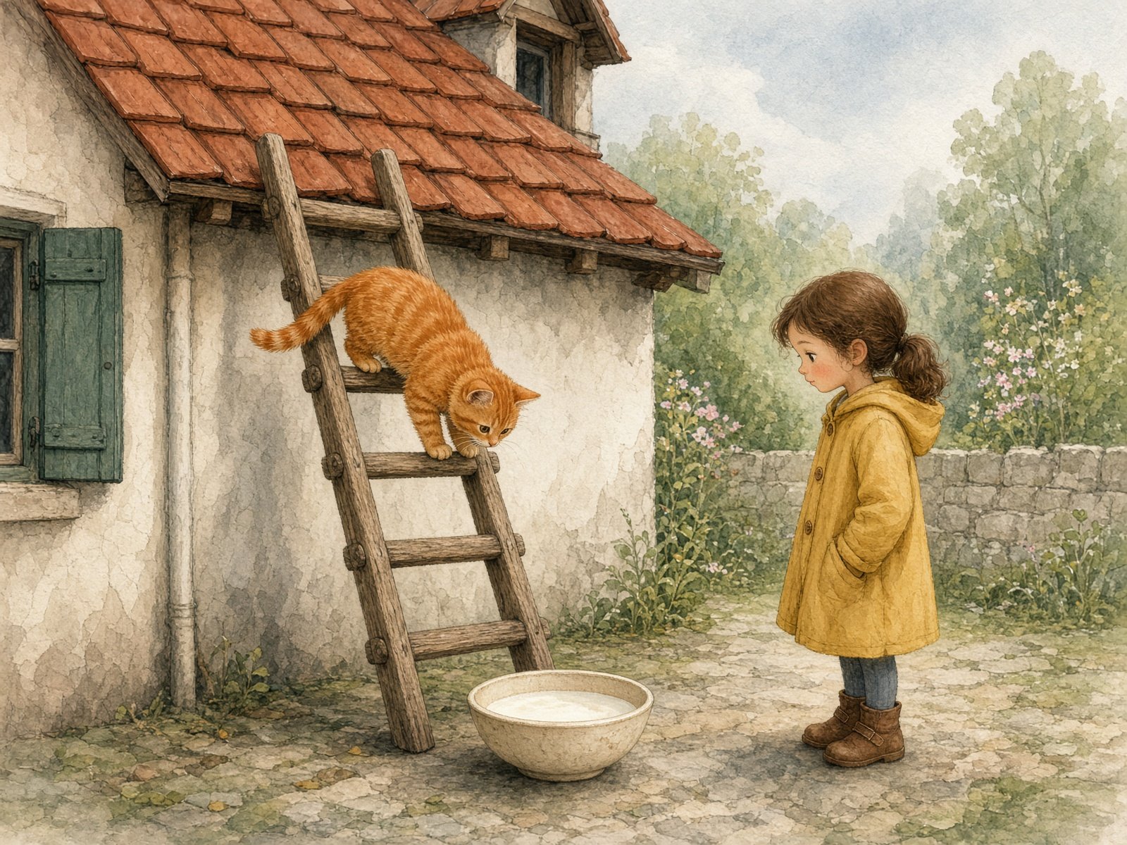 Die Katze auf dem Dach – Szene, Deutsch lernen A1 · Für Kinder