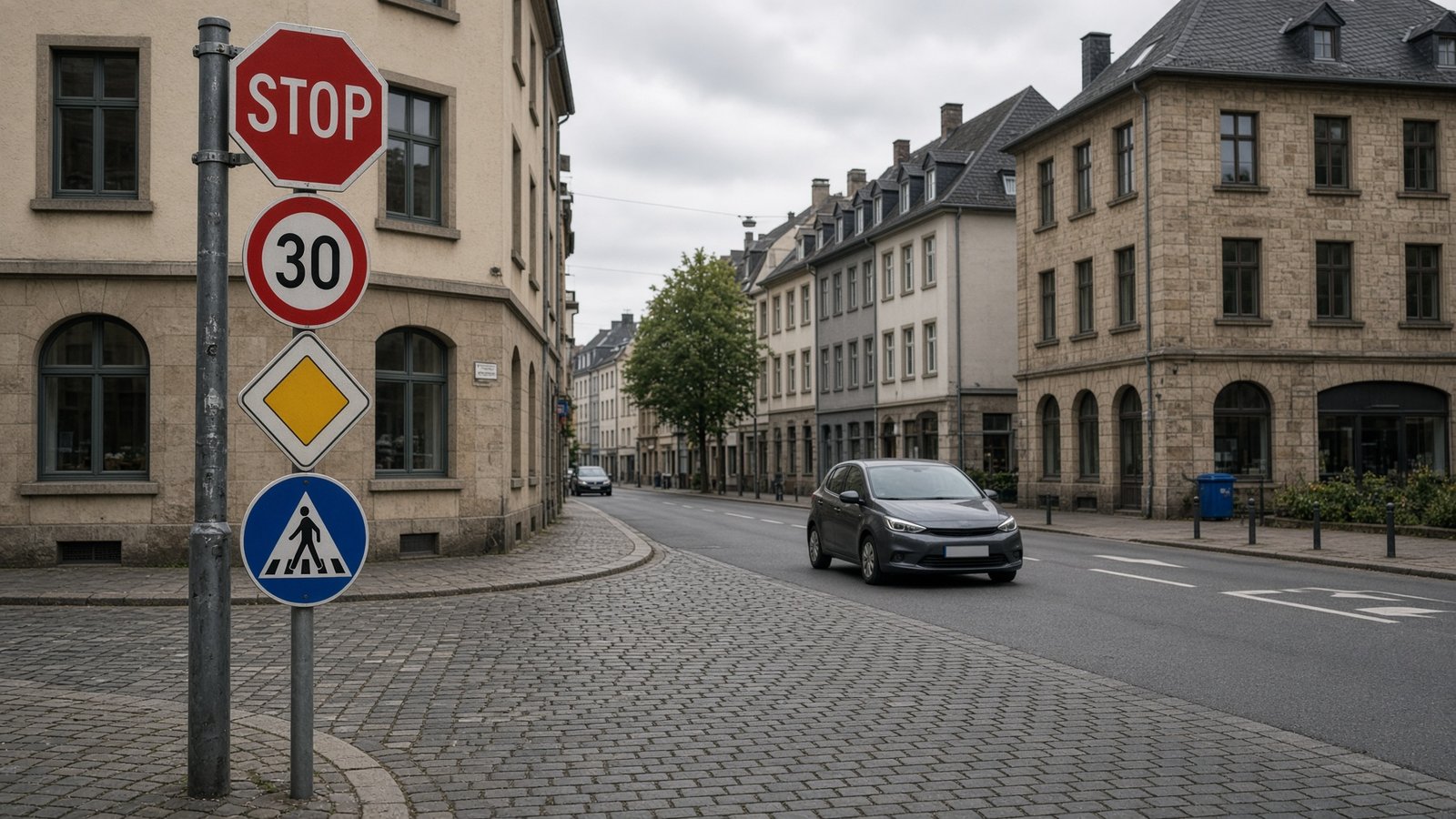Führerschein Theorie – Auto und Verkehrszeichen